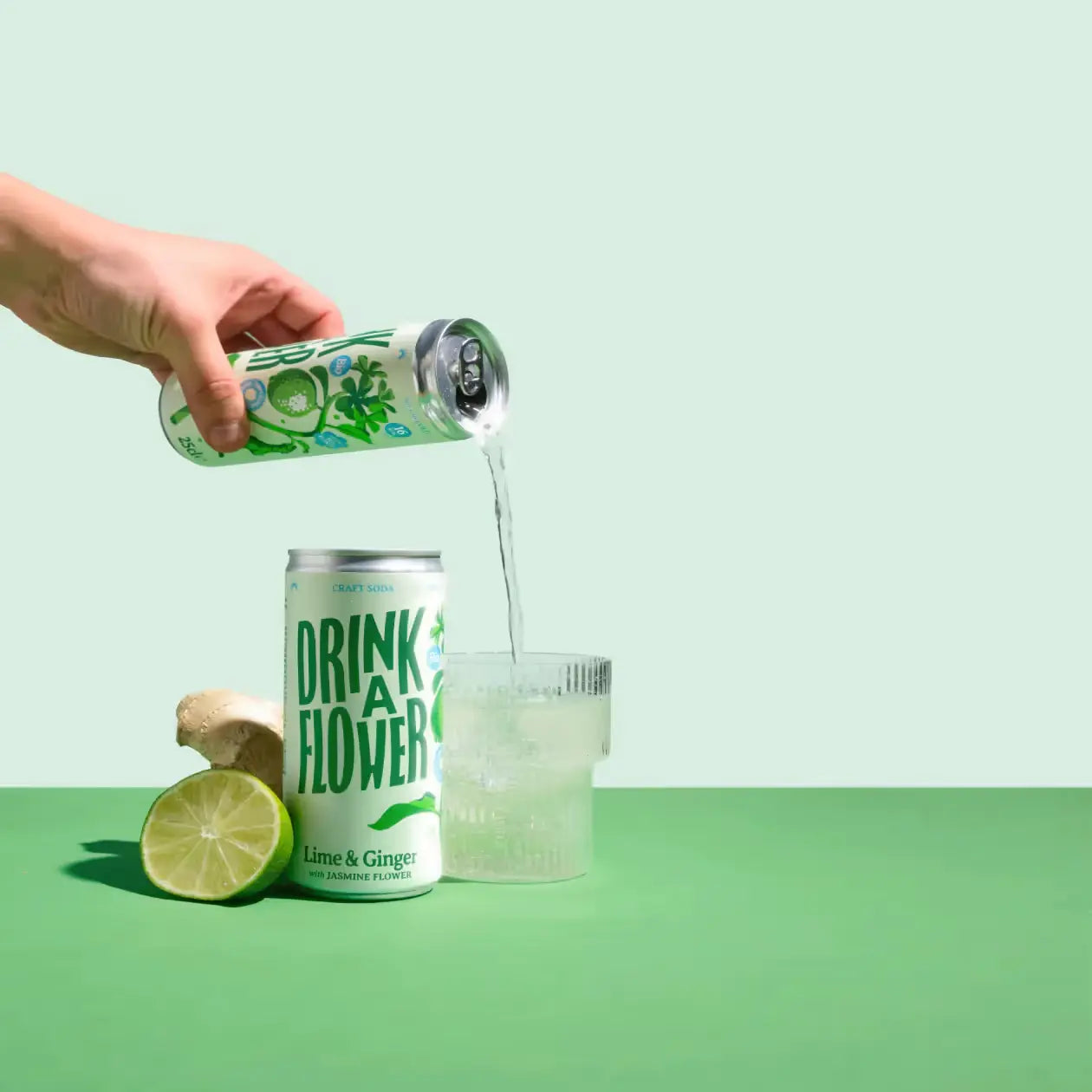Refresco Artesanal Ecológico de Lima y Jengibre