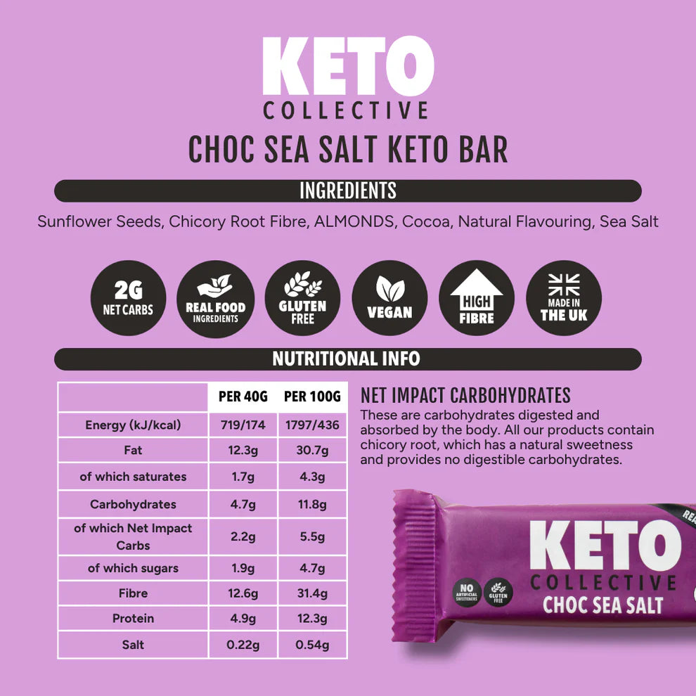 Barrita Keto de Chocolate y Sal Marina - 40gr