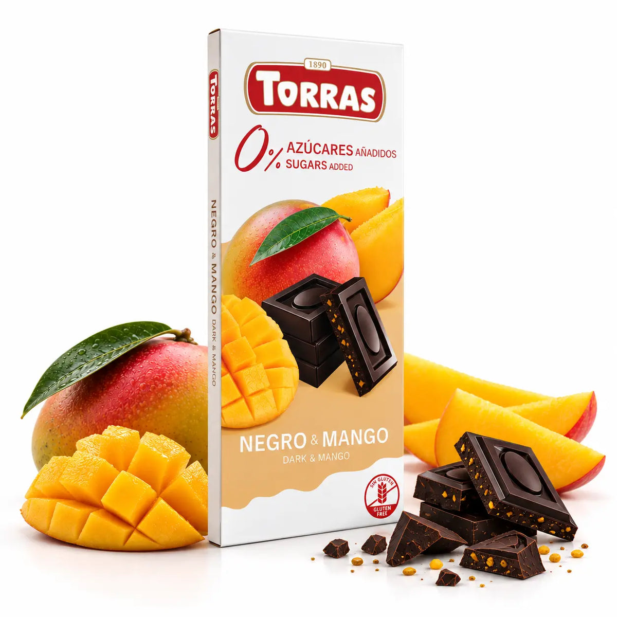 Chocolate Negro Sin Azúcar con Mango
