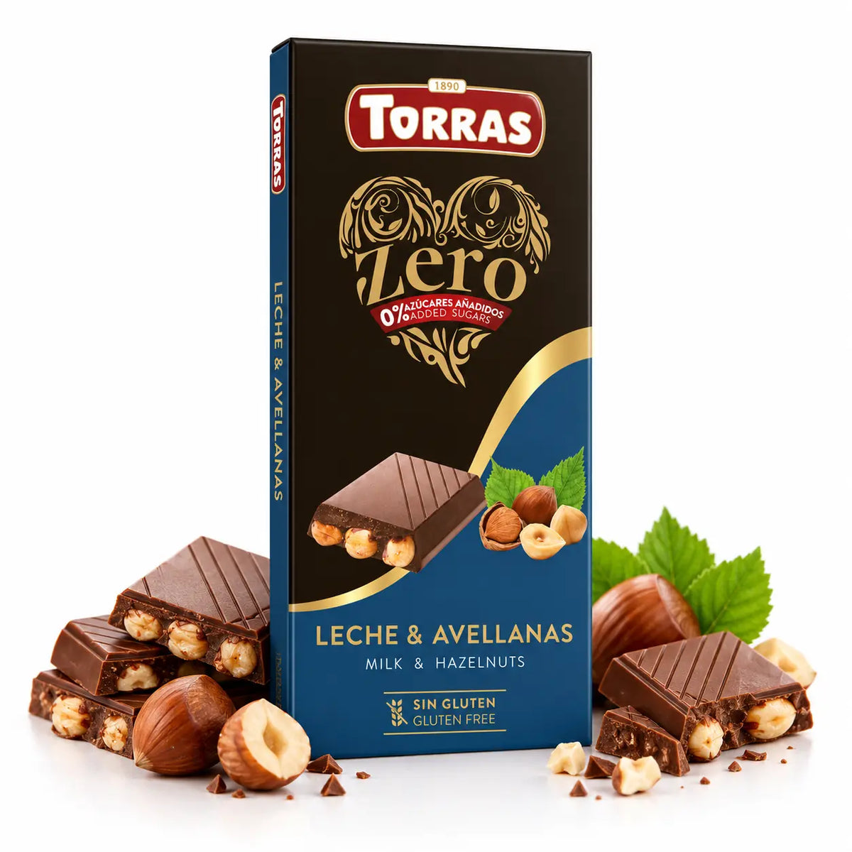 Chocolate con Leche y Avellanas Enteras ZERO Azúcares