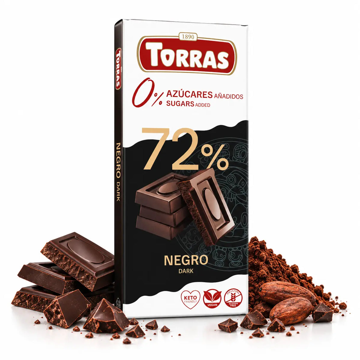 Chocolate Negro 72% sin Azúcar