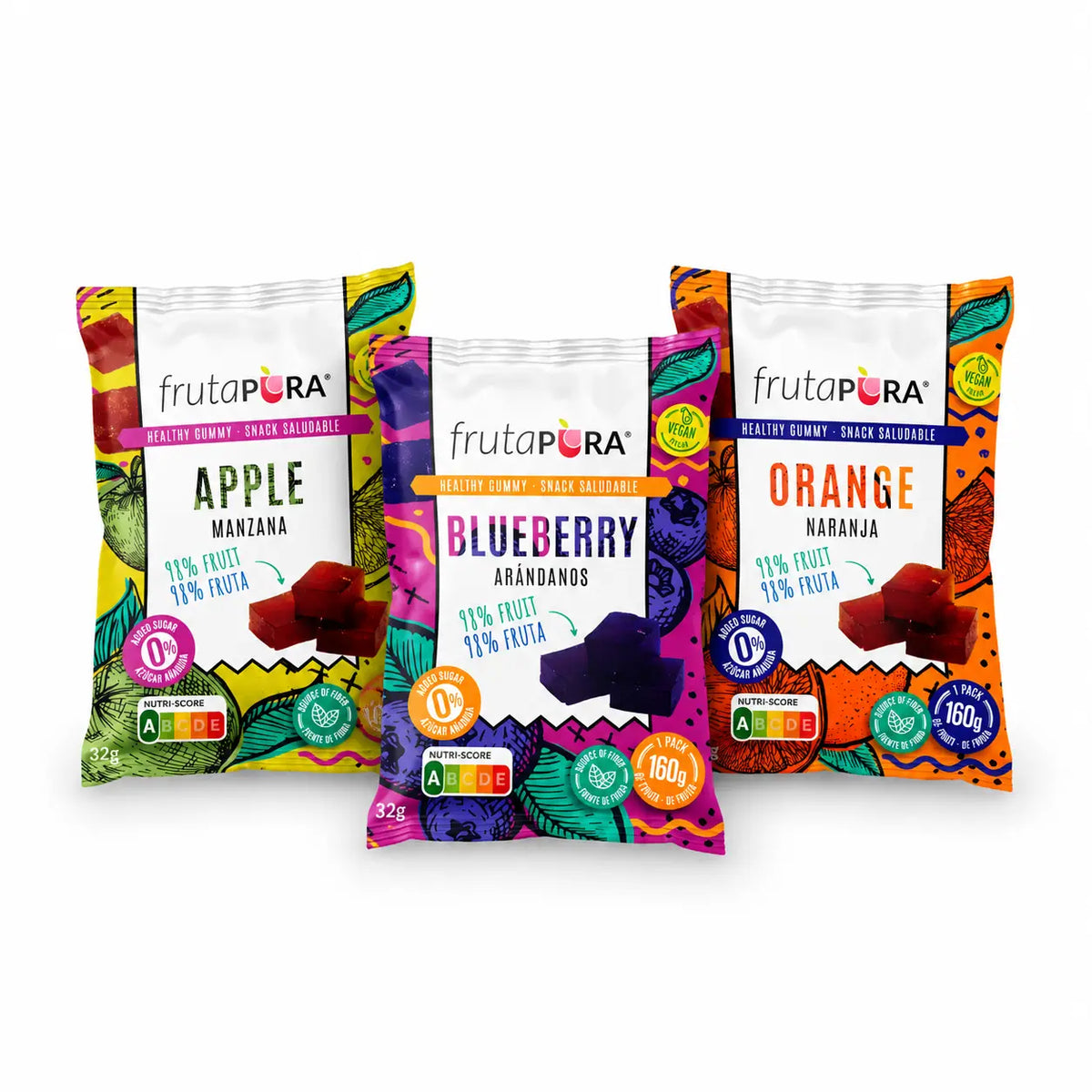 Pack frutaPURA de 3 sabores