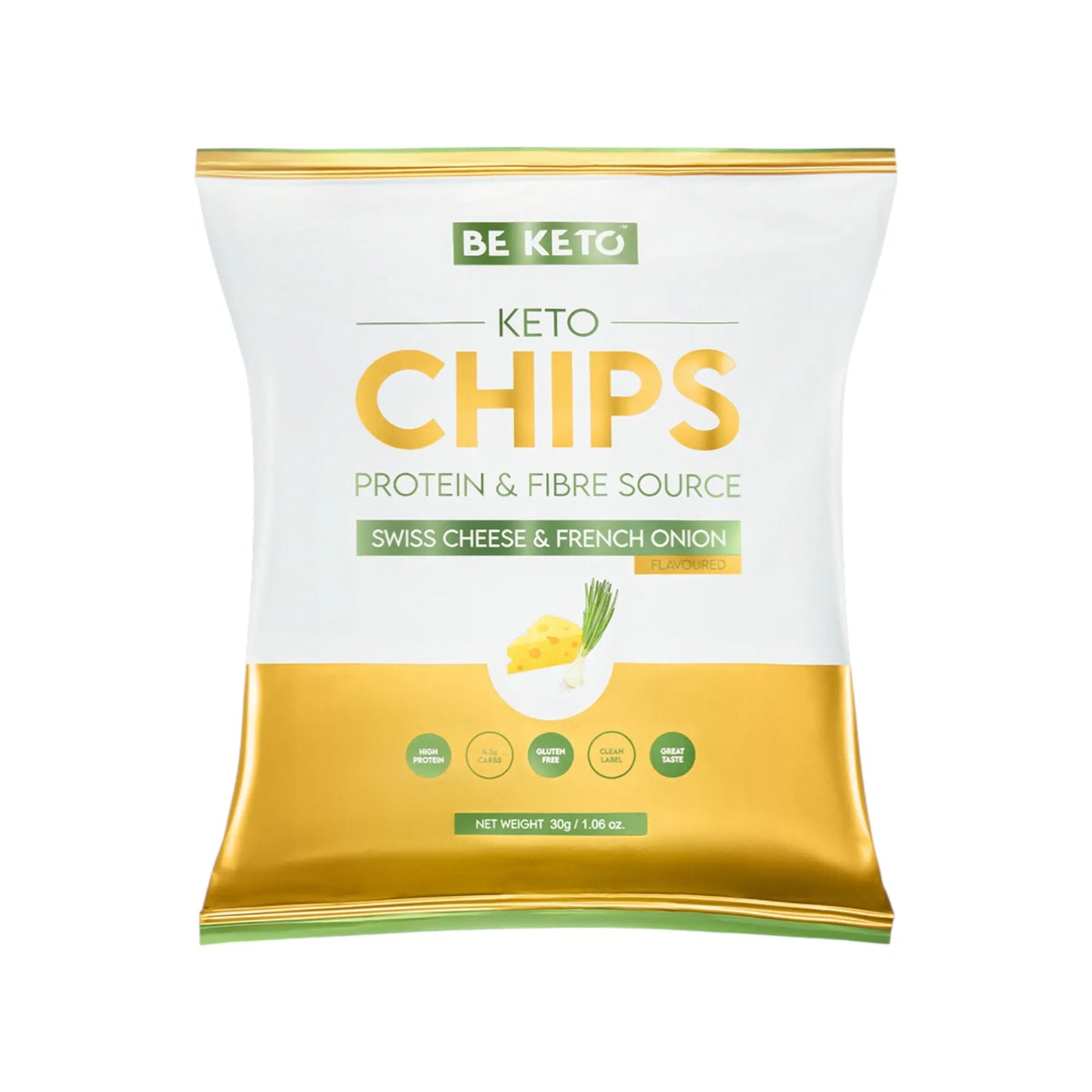 Chips Keto – Queso Suizo y Cebolleta Francesa 30g