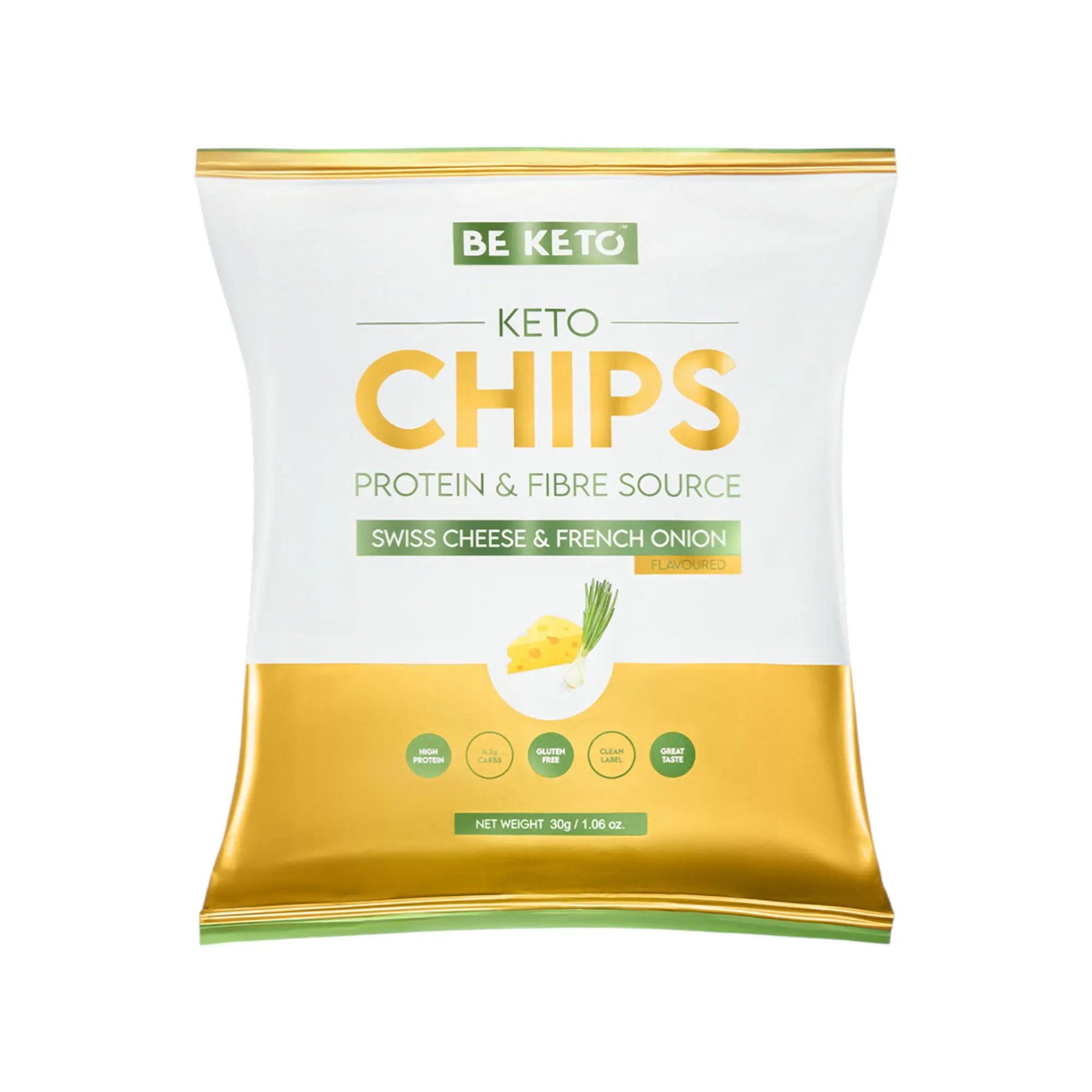 Chips Keto – Queso Suizo y Cebolleta Francesa 30g
