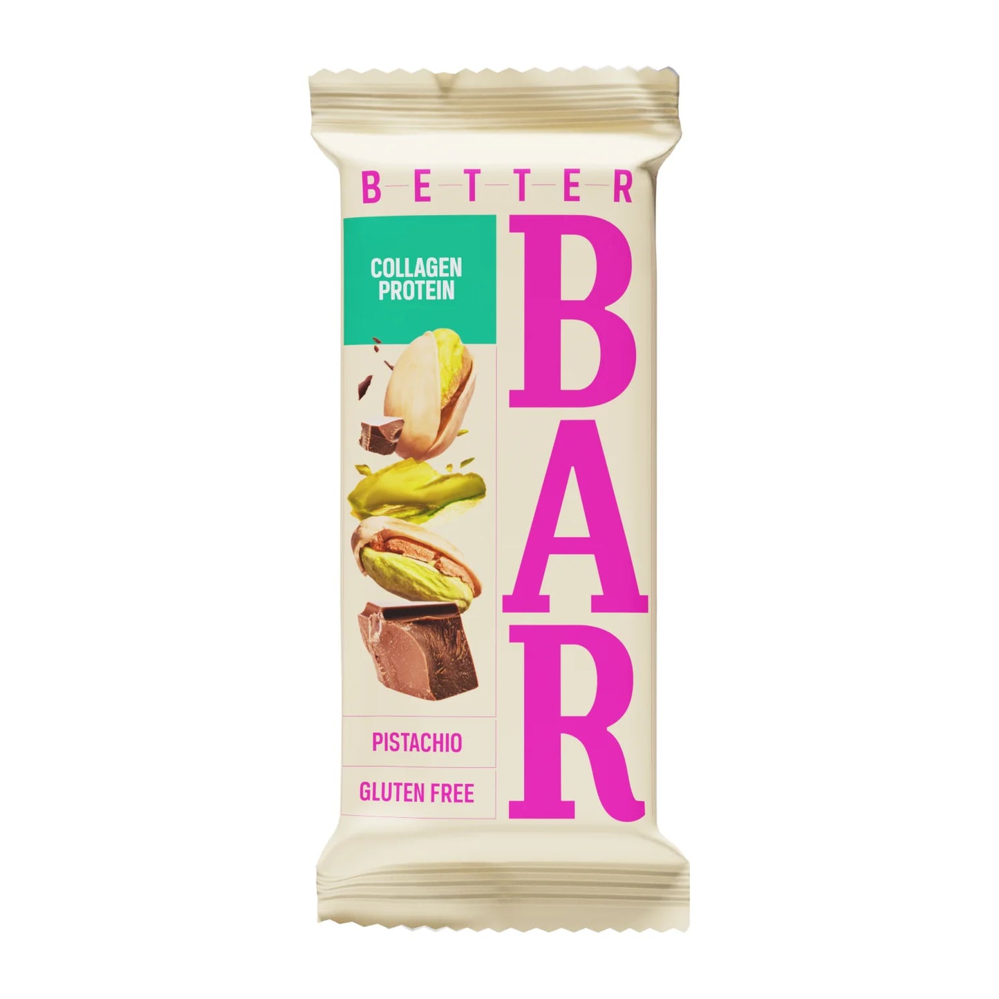 Barrita de Chocolate y Pistacho con Proteína de Colágeno